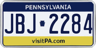 PA license plate JBJ2284