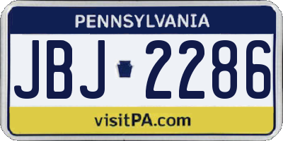 PA license plate JBJ2286