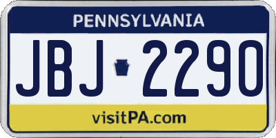 PA license plate JBJ2290