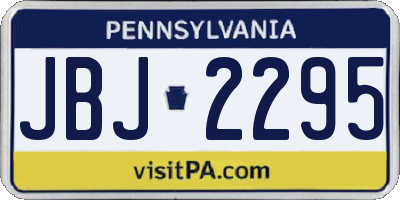 PA license plate JBJ2295