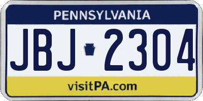 PA license plate JBJ2304