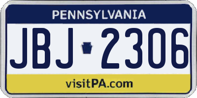 PA license plate JBJ2306