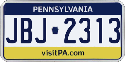 PA license plate JBJ2313