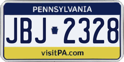 PA license plate JBJ2328