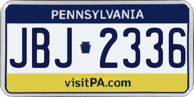 PA license plate JBJ2336