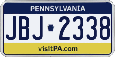 PA license plate JBJ2338