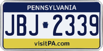 PA license plate JBJ2339