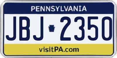 PA license plate JBJ2350