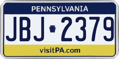 PA license plate JBJ2379