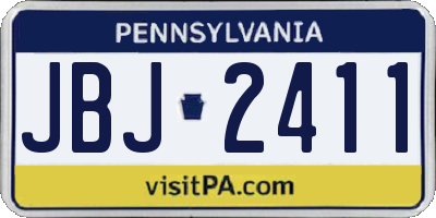 PA license plate JBJ2411