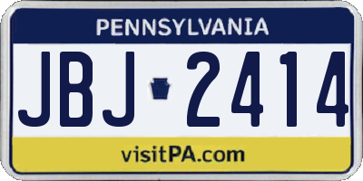 PA license plate JBJ2414