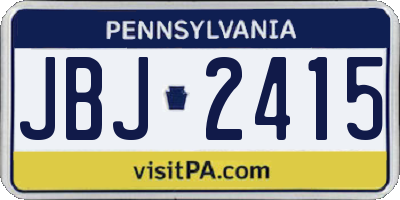 PA license plate JBJ2415