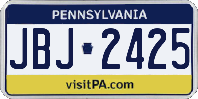 PA license plate JBJ2425