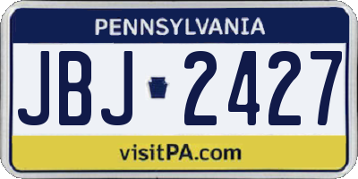 PA license plate JBJ2427