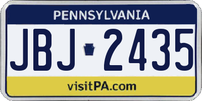 PA license plate JBJ2435