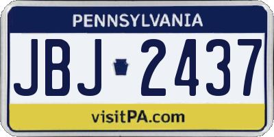 PA license plate JBJ2437