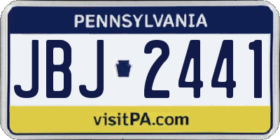 PA license plate JBJ2441