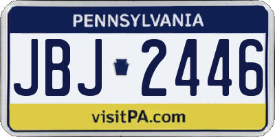 PA license plate JBJ2446