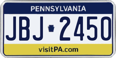 PA license plate JBJ2450