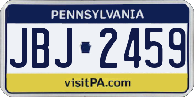 PA license plate JBJ2459