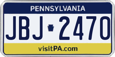 PA license plate JBJ2470