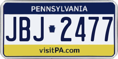 PA license plate JBJ2477