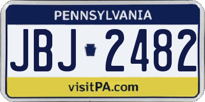 PA license plate JBJ2482