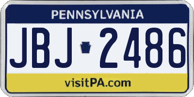 PA license plate JBJ2486