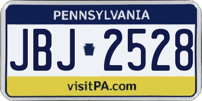 PA license plate JBJ2528