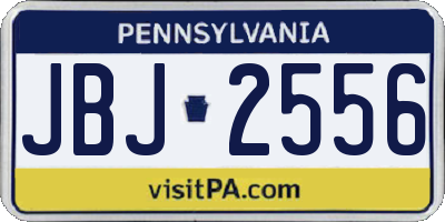 PA license plate JBJ2556