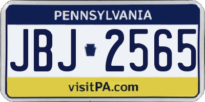 PA license plate JBJ2565