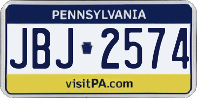 PA license plate JBJ2574