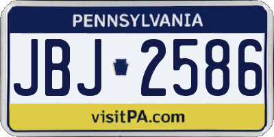 PA license plate JBJ2586