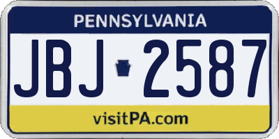 PA license plate JBJ2587