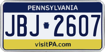 PA license plate JBJ2607