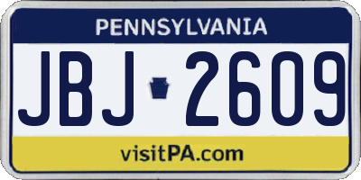 PA license plate JBJ2609