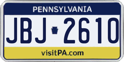 PA license plate JBJ2610