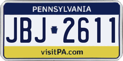 PA license plate JBJ2611
