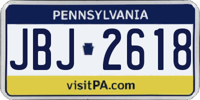 PA license plate JBJ2618