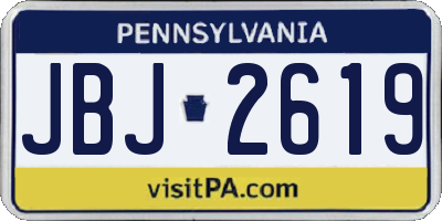 PA license plate JBJ2619