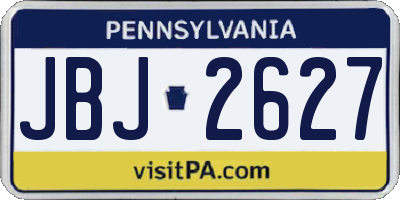 PA license plate JBJ2627
