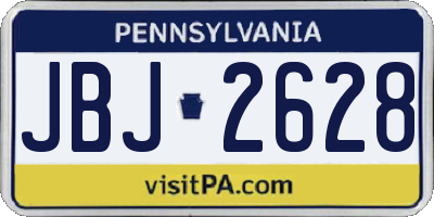 PA license plate JBJ2628