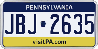 PA license plate JBJ2635