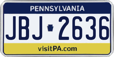 PA license plate JBJ2636