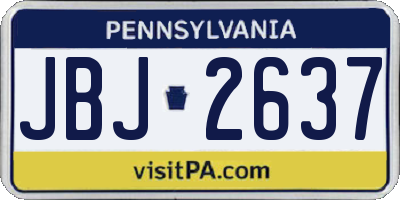 PA license plate JBJ2637