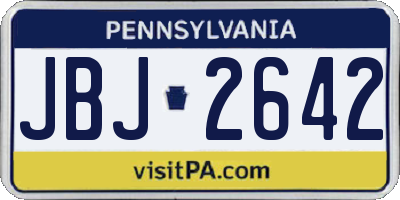 PA license plate JBJ2642