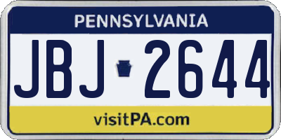 PA license plate JBJ2644