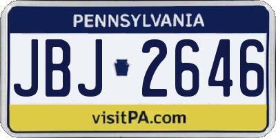 PA license plate JBJ2646
