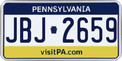 PA license plate JBJ2659