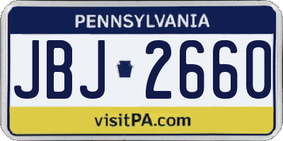PA license plate JBJ2660